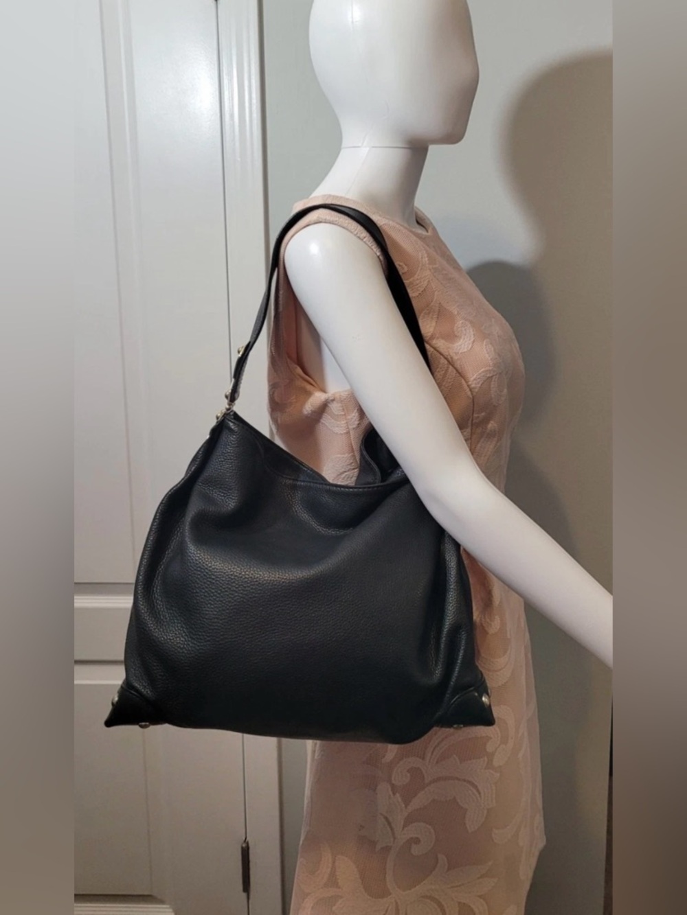 MICHAEL Michael Kors Joplin Hobo Shoulder Bag Black Leather - Picture 2 of 16